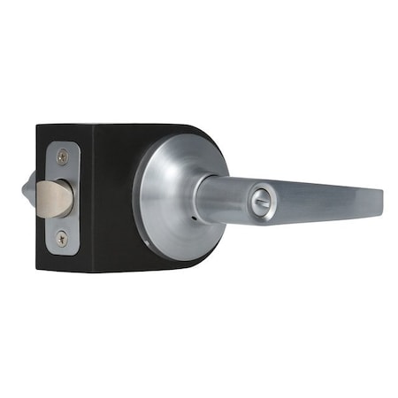 Global Door Controls Franklin Collection Modern Brushed Chrome Privacy Bed/Bath Door Handle with Lock GLS40SFRA-626